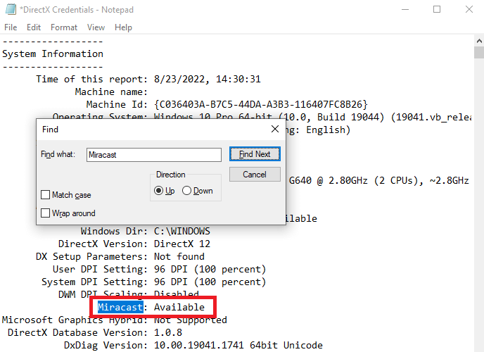 Miracast を探す - 利用可能