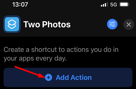 Raccourcis-app-Add-Action