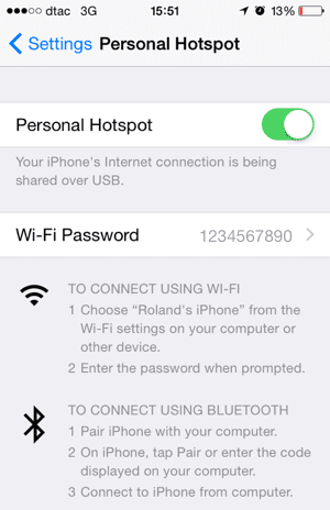 Uključite iPhone Personal Hotspot