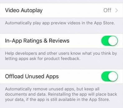 iOS 11.3. में iOS ऐप स्टोर सेटिंग्स