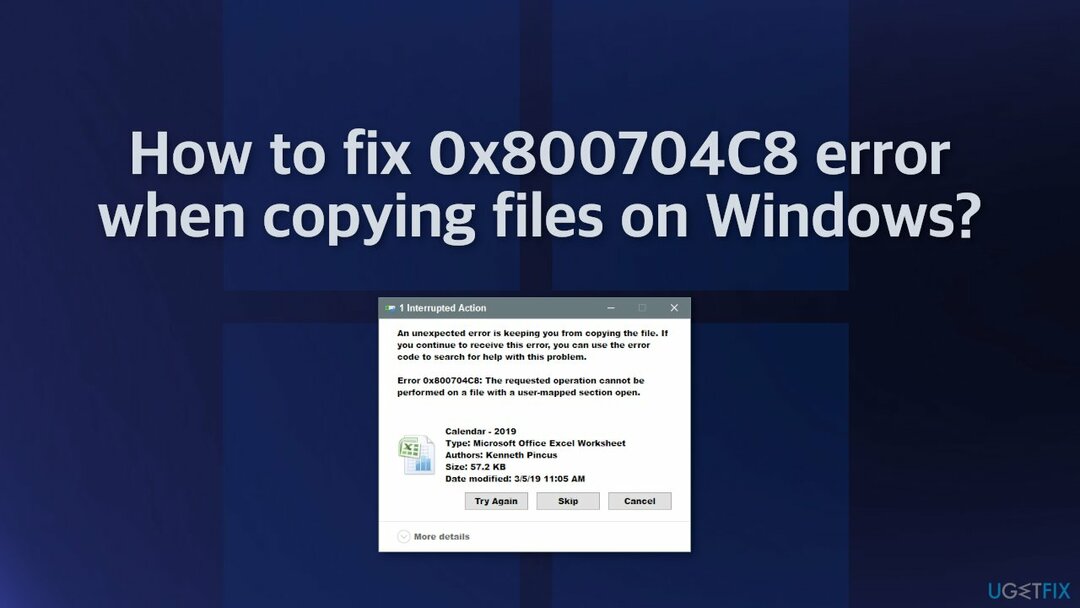 Comment corriger l'erreur 0x800704C8 lors de la copie de fichiers sous Windows ?