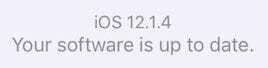 Snímek obrazovky ukazující, že software iOS 12.1.4 je aktuální