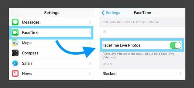 Setarea fotografiilor live în FaceTime iOS 11