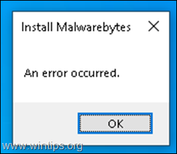 POPRAVEK: Namestitev Malwarebytes Prišlo je do napake