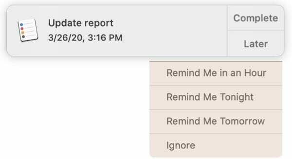 Latere waarschuwingsherinneringen-Mac