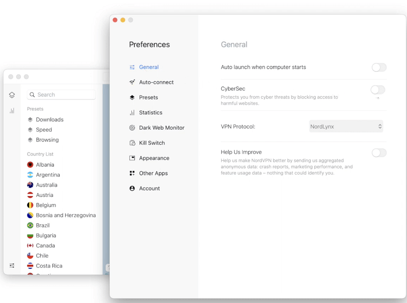 NordVPN CyberSec - 최고의 Adblock Mac ChromeSafari