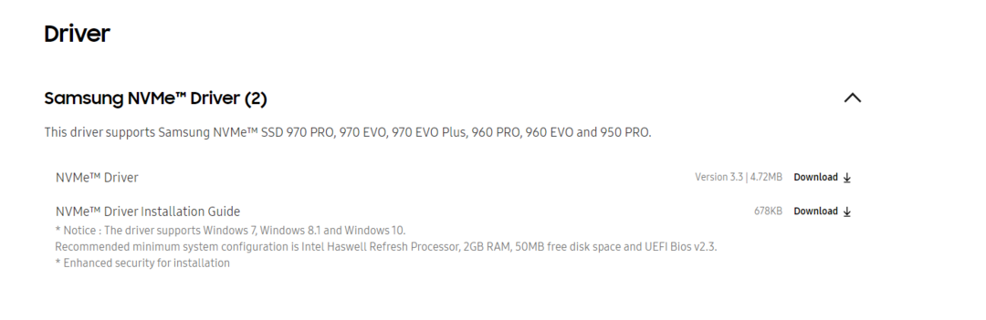 Download Nvme-driveren til Windows 10, 11