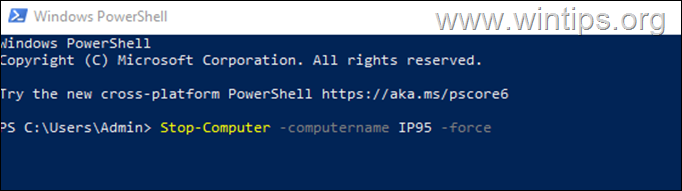 hvordan slå av en ekstern datamaskin fra powershell