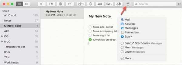 Compartir Notes-Mac