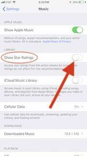 Iespējojiet vērtējumu zvaigznītēs savā iPhone tālrunī