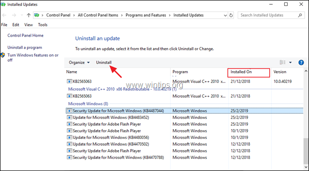 Updates deinstallieren - Windows 10