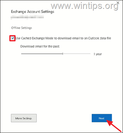 Exchange-modus in cache van Outlook