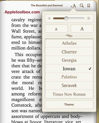iBooks-lettertypen