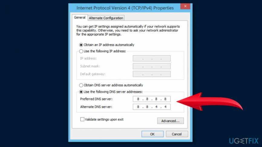 ตั้งค่าที่อยู่เซิร์ฟเวอร์ DNS