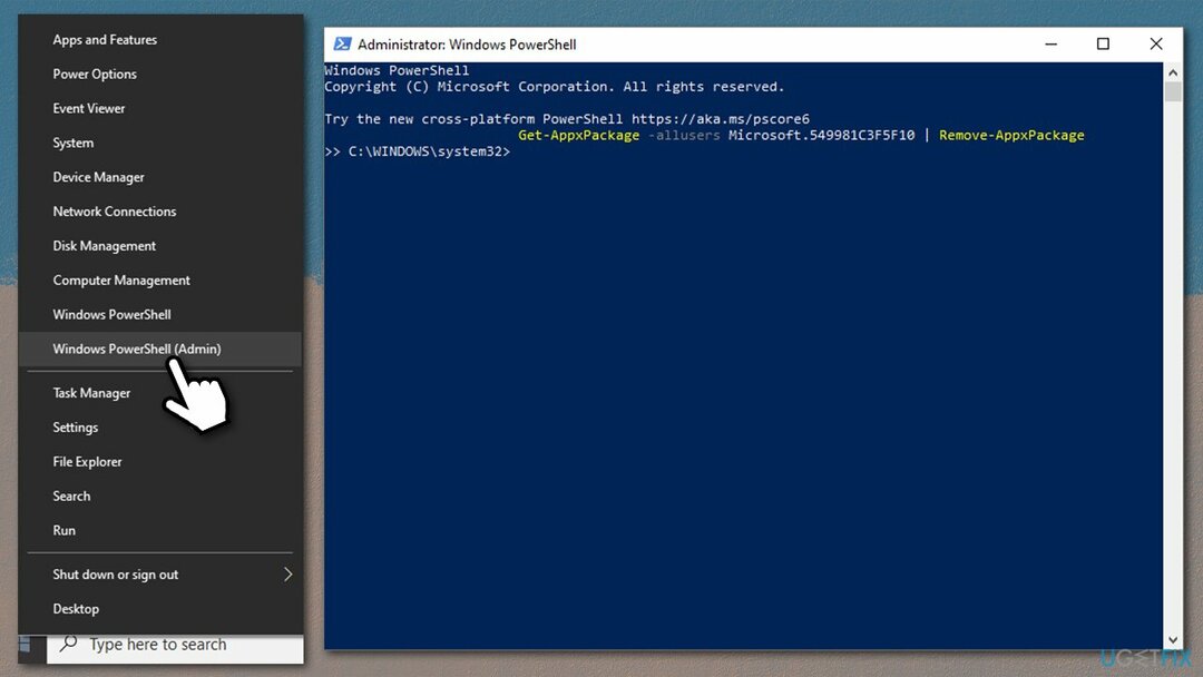 Desinstalar Cortana a través de PowerShell