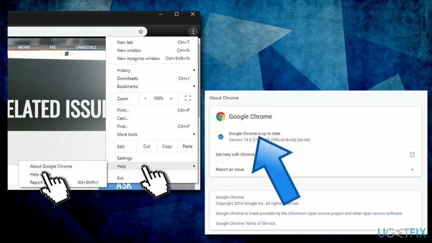 قم بتحديث Chrome