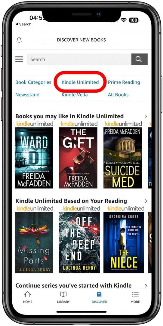 toque em kindle ilimitado