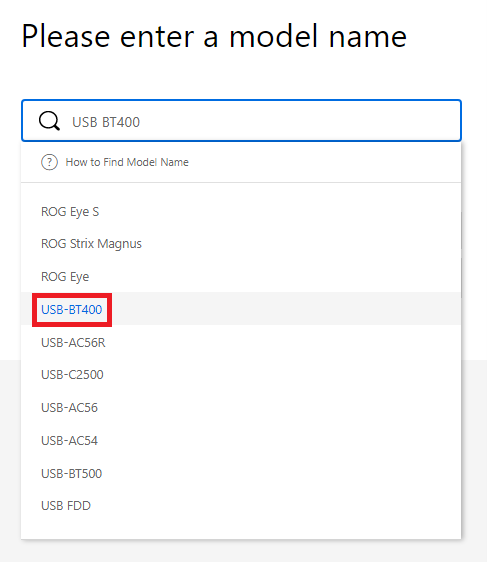 Etsi USB BT400 Asusista