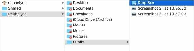 Folder Drop Box di Finder