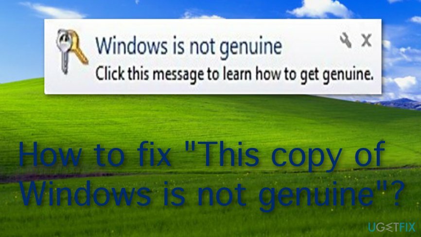 " Windows-ის ეს ასლი არ არის ნამდვილი" შესწორება