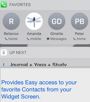 iPhone omiljeni kontakti Widget