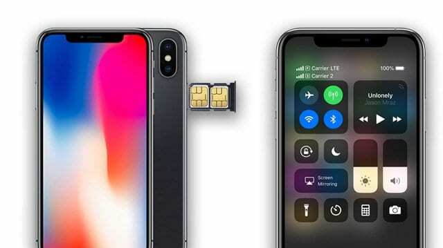 dual sim iPhone xs e centro di controllo per dual sim