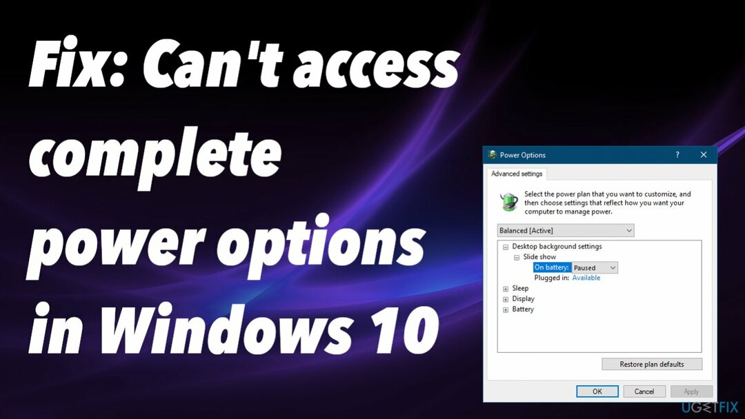 Ei voi käyttää kaikkia virranhallintavaihtoehtoja Windowsissa