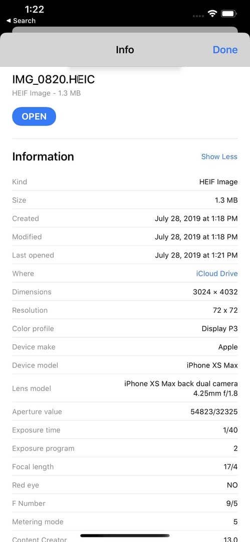 Comment afficher les informations sur les photos dans iOS 13