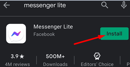 installer-facebook-messenger-lite