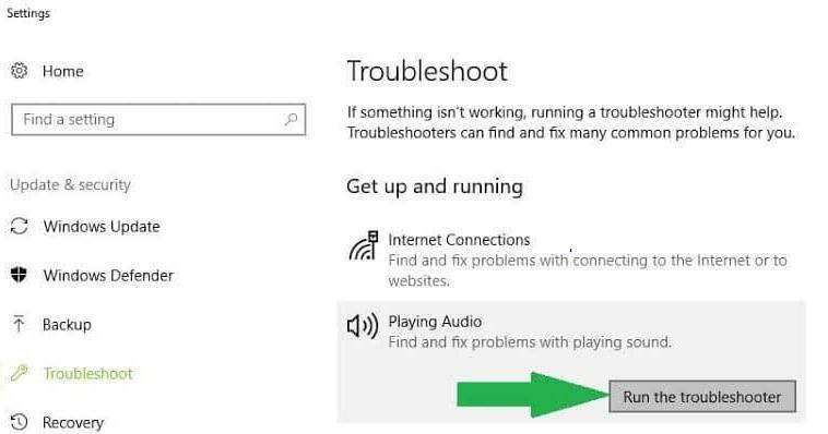 faceți clic pe Run the Troubleshooter