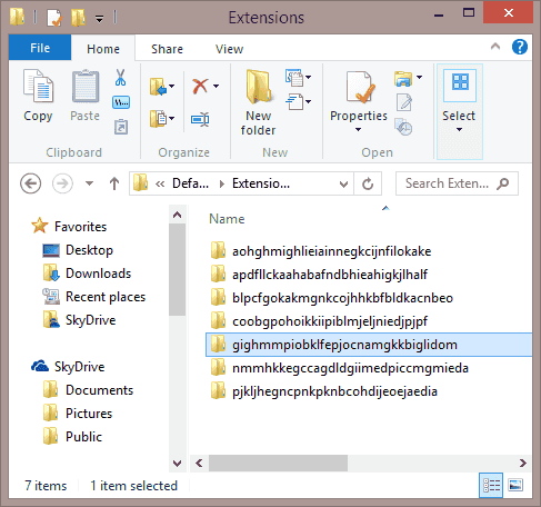 Folder Ekstensi Chrome