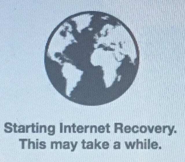 Käynnistetään Internet Recovery Mode -logo