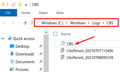 CBS-günlük-dosya-windows-10