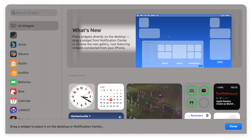 So fügen Sie Widgets zum Desktop unter macOS Sonoma hinzu – 2