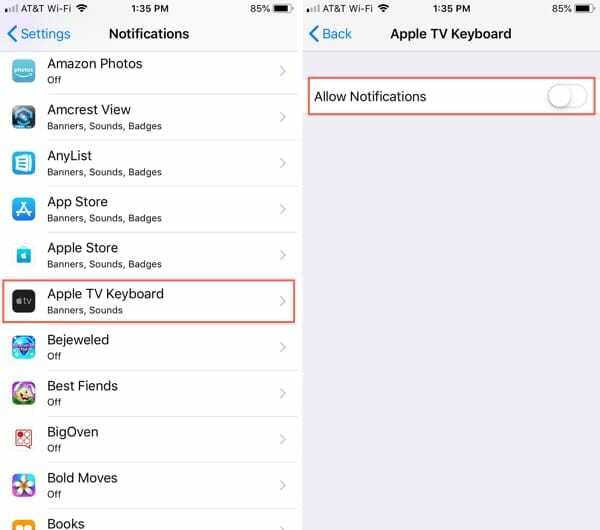 iPhone'u Apple TV Klavyesi olarak devre dışı bırakın