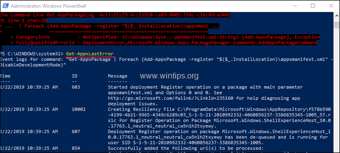 visa Add-AppxPackage-fel i PowerShell