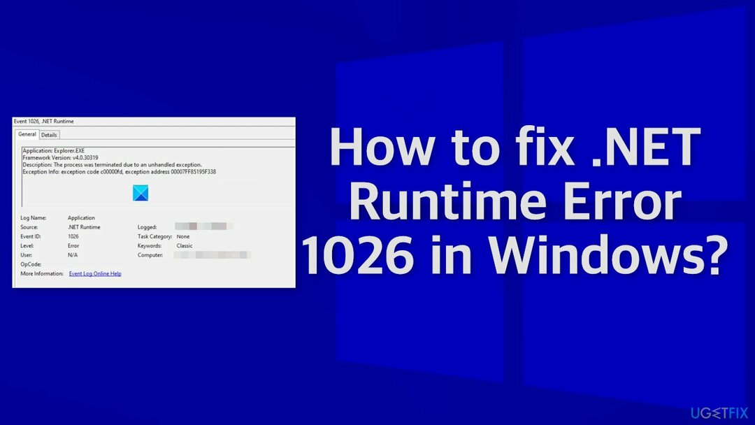 Как исправить ошибку времени выполнения .NET 1026 в Windows?