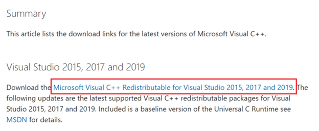 Visual C++ Redistribuível