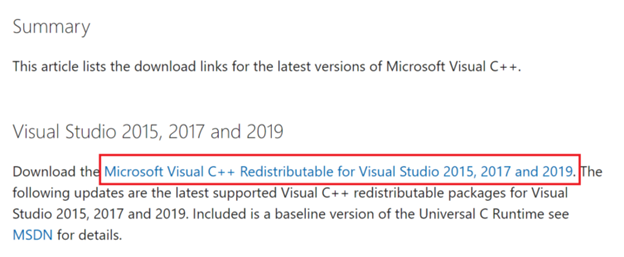 Visual C++ Redistributable