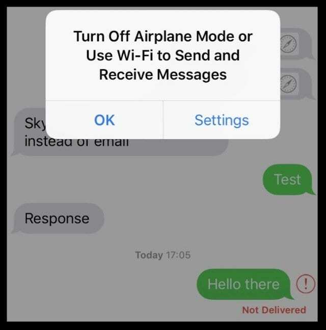 비행기 모드에서 수신 iMessage를 보내는 방법