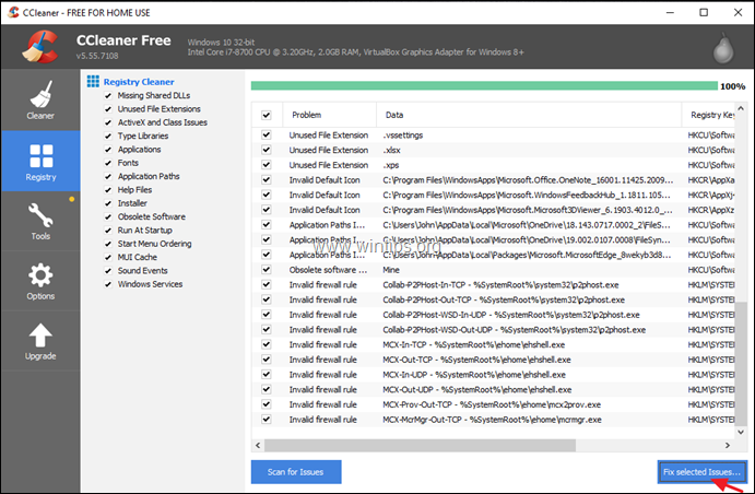 sauberer Registry-Ccleaner