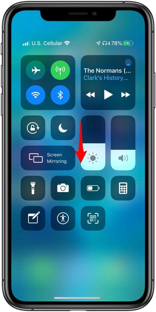 znížiť jas obrazovky iphone v ovládacom centre