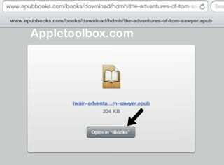 ibooks में एपब खोलें