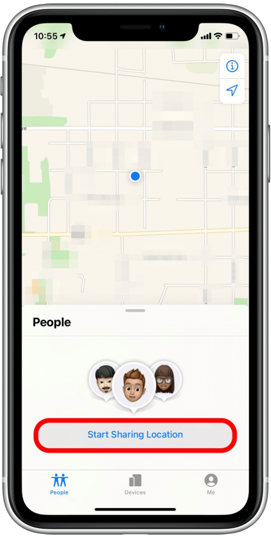 Klepněte na Začít sdílet polohu