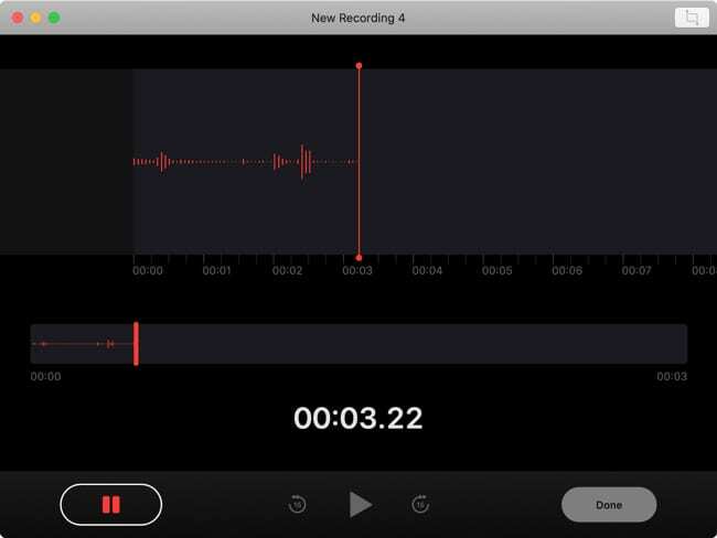 Snemanje glasovnih beležk Mac