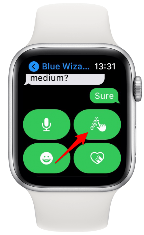 klottrar app på Apple Watch