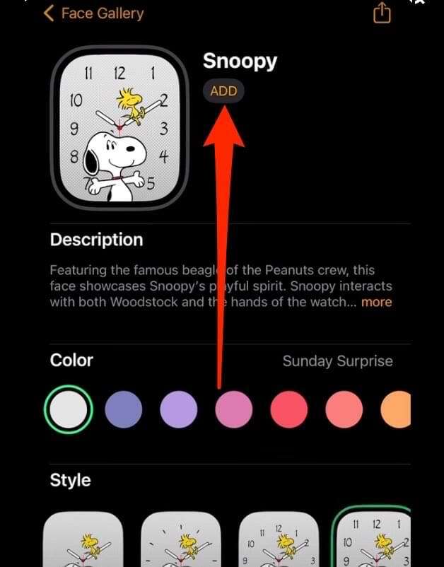 Prispôsobenie tváre watchOS pre arašidy