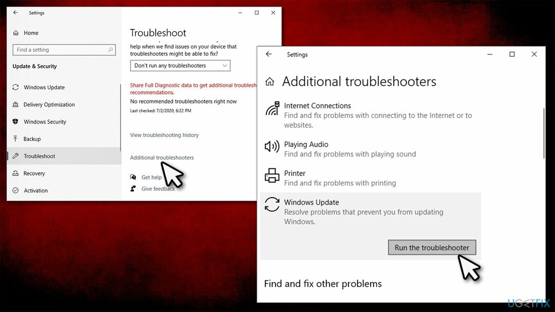 Εκτελέστε το Windows Update Troubleshooter