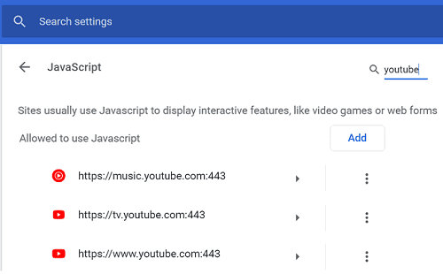 Chrome-браузер-разрешить-YouTube-JavaScript
