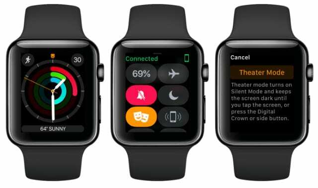 Apple Watch 극장 모드 시퀀스